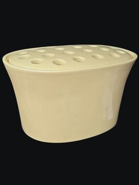 Southern Living At Hone "Arrange-It-Easy" Soft Yellow Ceramic Oval Vase